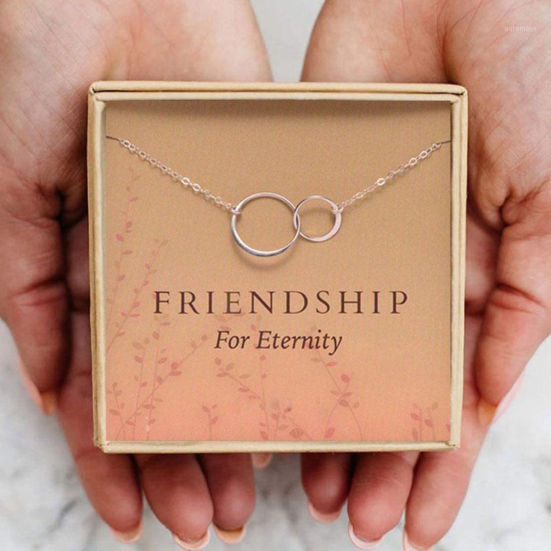 

Friends Chain Necklace Friendship Eternity Double Circles Necklace Women Two Interlocking Infinity Family Christmas Gift1