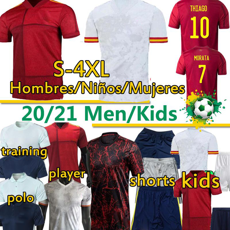 

Spain national soccer player fans jerseys de Fútbol SERGIO RAMOS THIAGO FATI ANSU Hombres Niños Football shirts Uniforms pants 4XL 20 21, 11 away s-2xl euo patches