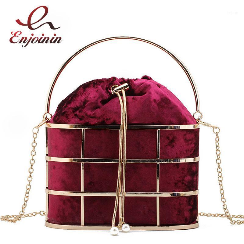 

Concise Luxury Party Evening Bag Metal Basket Handbag for Women Fashion Purses Shoulder Bag Wedding Designer Hollow Out1, Black
