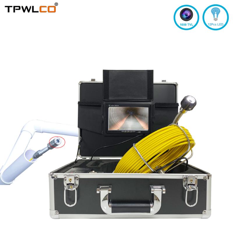 

1000TVL HD Rotation Pipe Inspection Camera 7Inch 12pcs LED Light Industrial Plumbing Drain Sewer Camera Endoscope Support Video