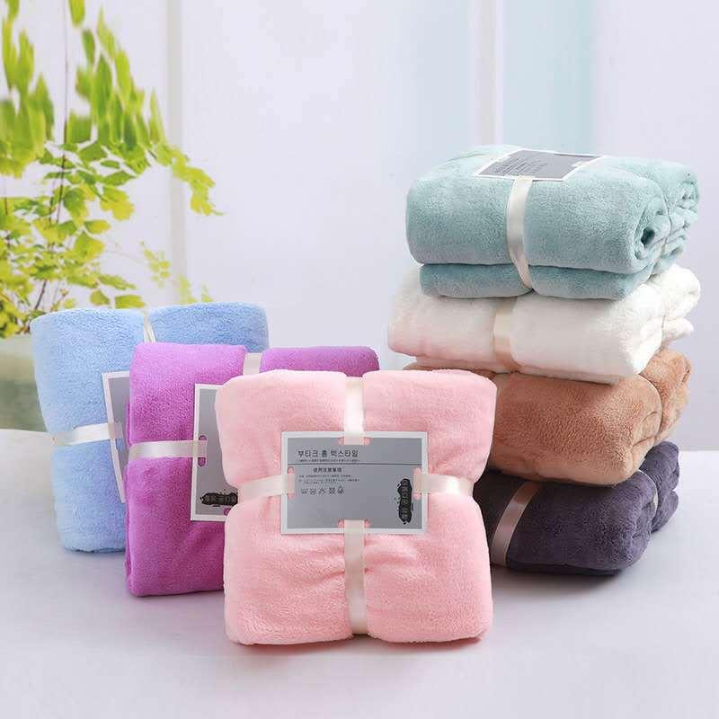 

Towel Thick Coral Fleece Bath Set Washing Face Children Adult Microfiber Absorbent Without Lint, Green