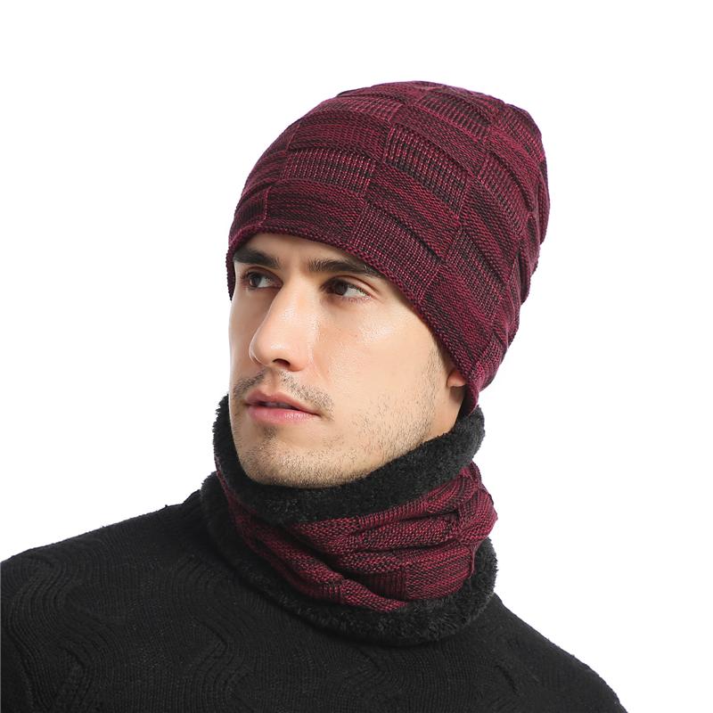 

Winter Beanie Hat For Men Women Hat Scarf Warm Scarf Set Male Female Set 2 Pcs Skullies Beanies Bonnet