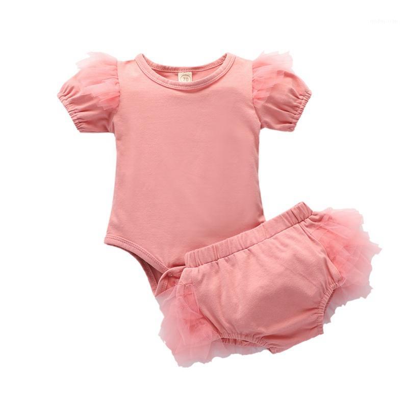 

2Pcs Fashion Summer Newborn Baby Girls Clothes Cotton Casual Short Sleeve Tops Romper+Shorts Toddler Infant Outfit Set1