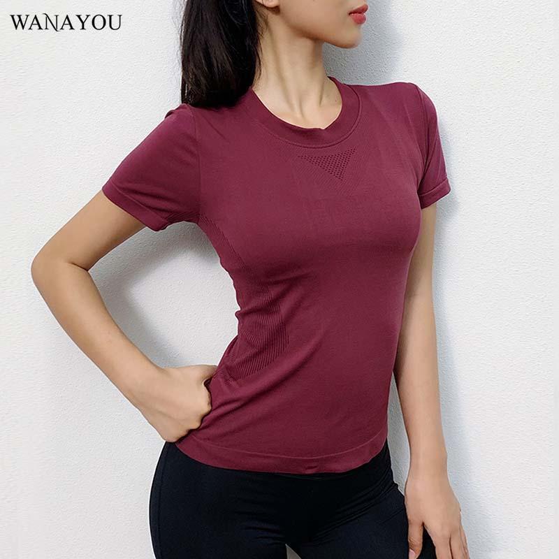 

WANAYOU Solid Quick Dry Yoga T-Shirts,Breathable Stretch Women' Dance Gym Top,Elastic Slim Running Sports T-shirt for Women1, Light blue
