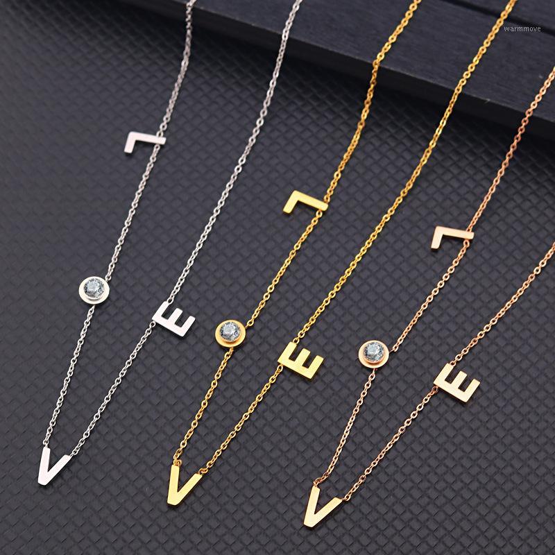 

letter ncaklace women chain necklaces pendants stainless steel love pendant accessories gold necklace wholesale fashion jewelry1