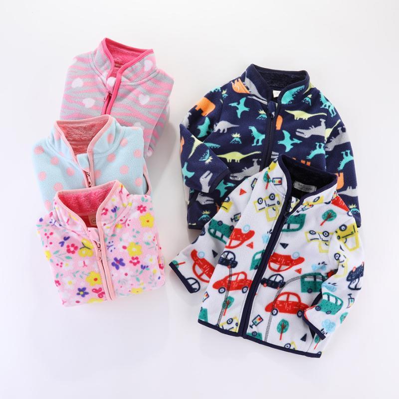 

Children Kids Boys Girls Hooded Fleece Jacket Cartoon Print Long Sleeve Kids Outwear Girls Clothing1