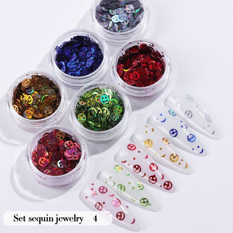 

6pcs Pink Cute Nail Glitter Set Holographic Nail Powder Flakes Manicure Ultra Thin Art Sequin Chromes Pigment HJL20