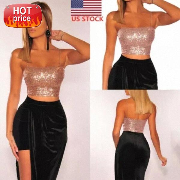 

Summer Women Casual Shiny Beads Tube Top Bralet Bra Vest Casual Crop Top Camis #be5N, White