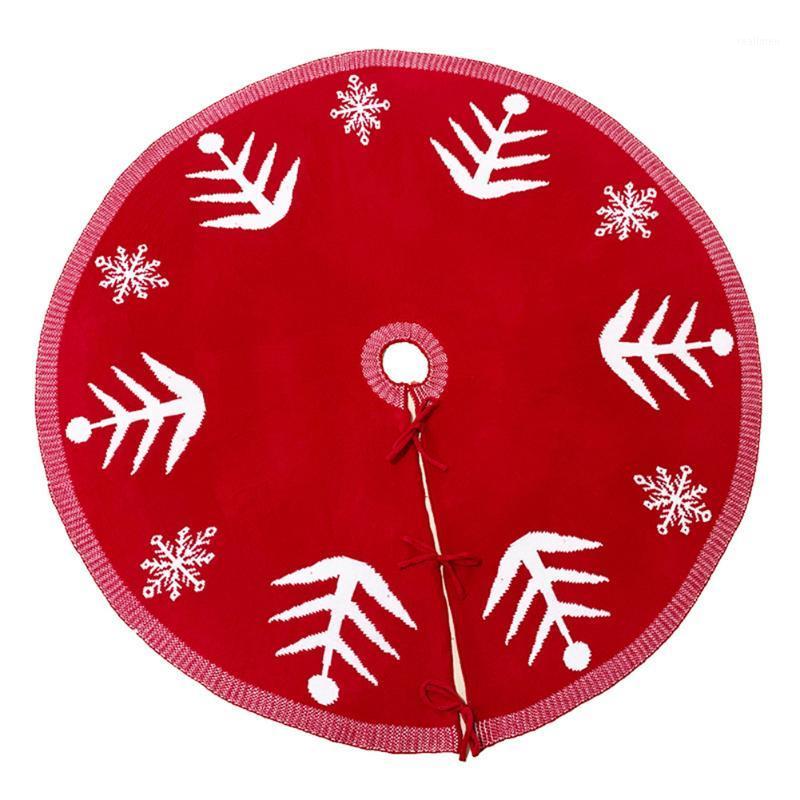 

Fashion Creative Xmas Tree Skirt Decoration Snowflakes Pattern Knit Carpet for Home Party Props1