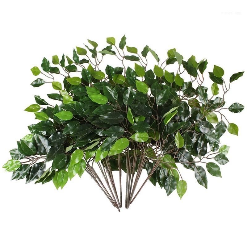 

12Pcs Artificial Eucalyptus Leaves Stem Leaves Branches Fake Plants Faux Leaf Stems Shrubs Bush for Garden Wedding Decor1, Green