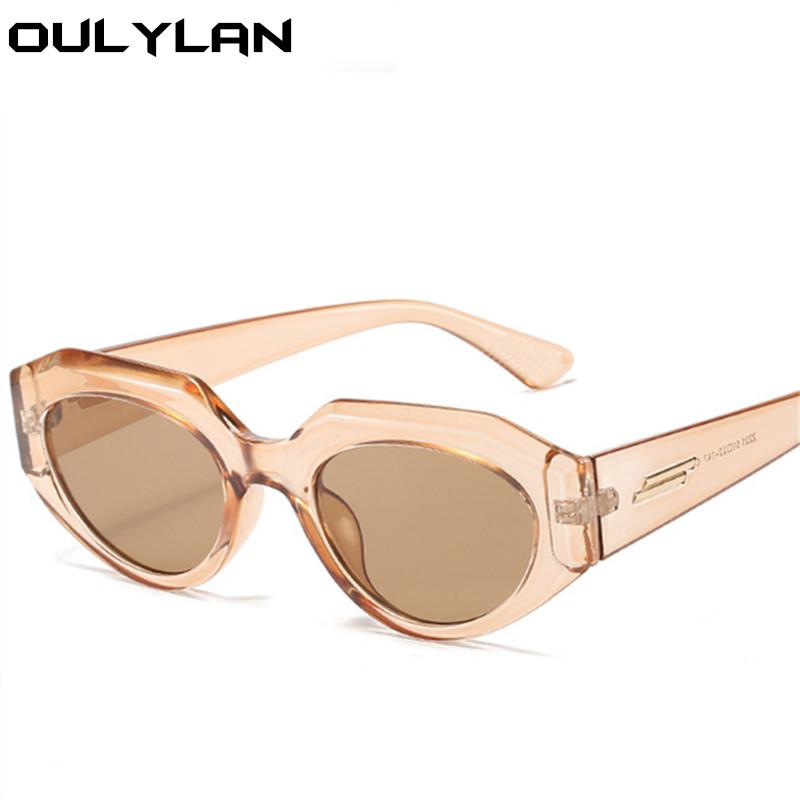 

Oulylan Women Sexy Cat Eye Sunglasses Vintage Men Small Sun Glasses Ladies Trendy Transparent Pink Eyeglasses UV400 gafas de sol