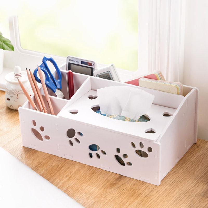 

Wholesale- Creative Tissue Box TV Remote Controller Storage box Stationery Organizer Makeup Organizers1