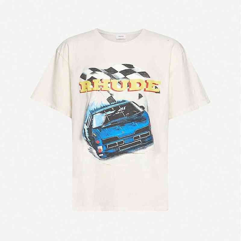 

Men' T-Shirts Ins American Los Angeles RH Racing Car Tee Skateboard Mens designer t shirt Women Street Casual Tshirt HIR8, Apricot