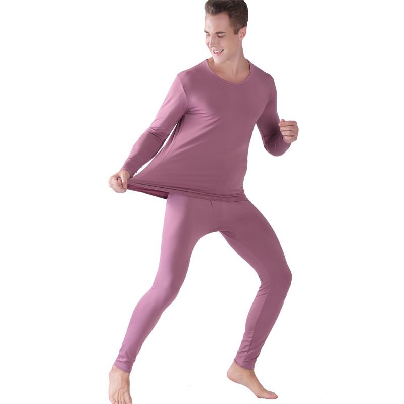 

Customized Men's Underwear Set Elastic Comfortable Velvet Warm Bottoming Tops and Long Pants Suits -9XL Plus Size, Black