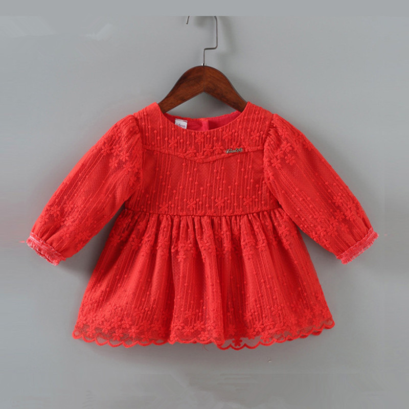 

2021 New Newborn Baby Girls Infant &clothes Autumn Winter Kids Party Birthday Outfits Christening Christmas Red 0-2y Hrpi