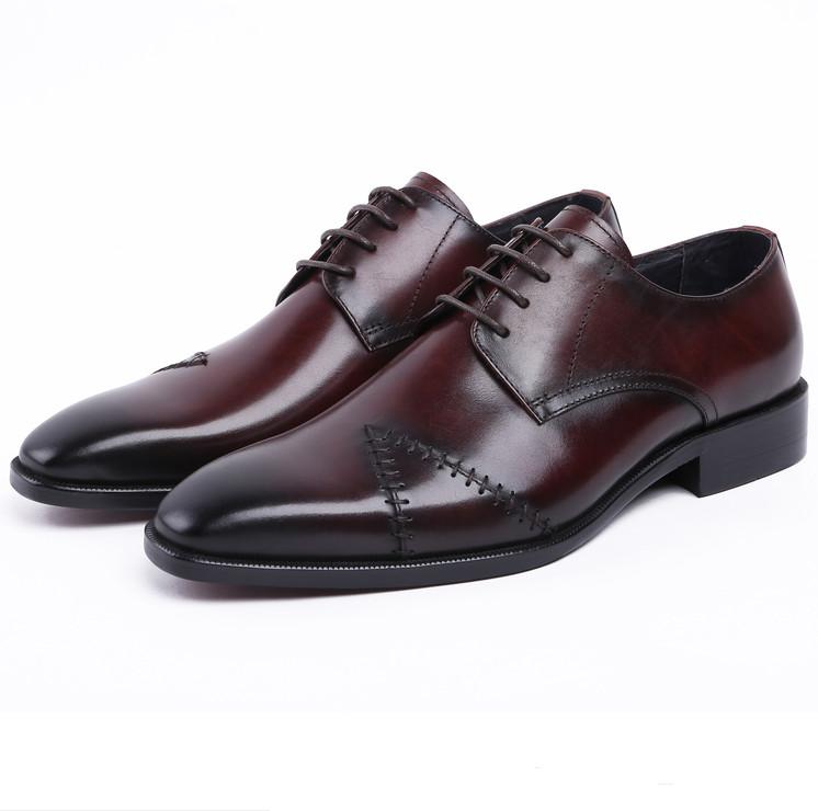 

New Black / Brown Tan Wedding Shoes Mens Business Shoes Genuine Leather Oxfords Formal Dress