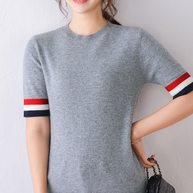 

2021 High quality Hot Sale Women Jumpers 100% South Knitting Sweater Sleeves Fashion Women's Wool Sweaters Knitted or Crocheted 957L, Gray.
