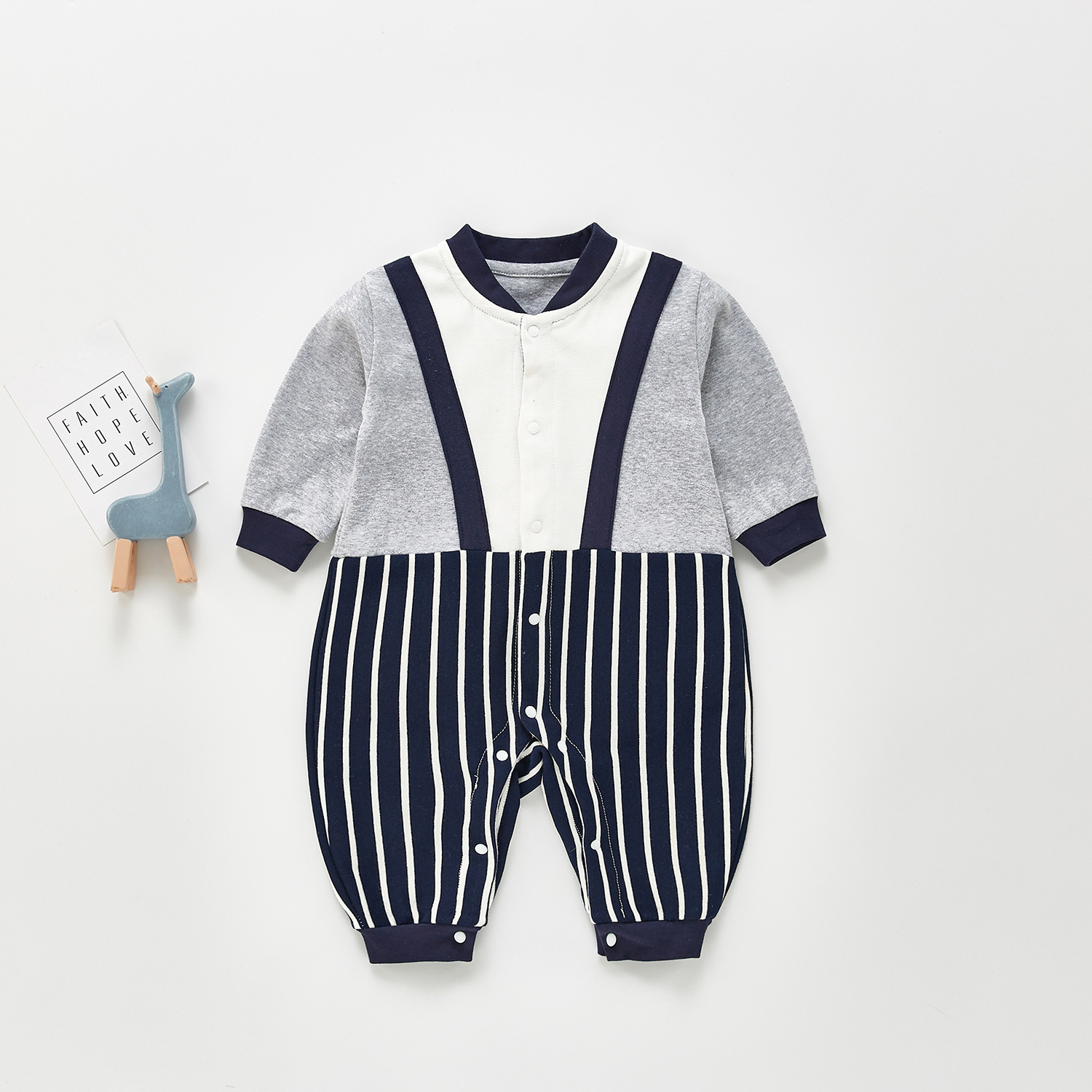 

2021 New Arrivel Spring Cotton Newborns Boy Long Sleeve Clothing Stripe Bodysuit for Newborn Baby Clothes Romper Pij2, Red