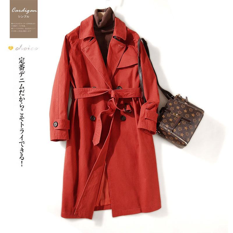 

Women British Double Breasted Slim Long Trench Coat Windbreaker Stylish Fashion Ladies Double Breasted Long Overcoats Cloak, Beige