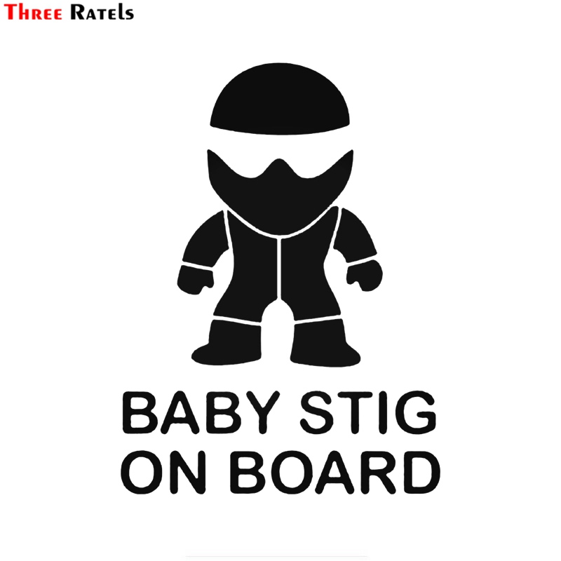 

Three Ratels LBH488# 15.1x11cm Baby Stig on Board Car Sticker Funny Stickers Styling Removable Decal