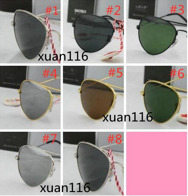 

High Quality Ray Men Women Sunglasses Vintage Pilot Brand Sun Glasses Band UV400 Bans Ben Sunglasses With box and case 025, White;black