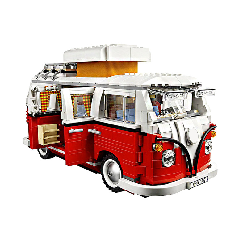 

In Stock 1354PCS Car Bluding Blocks Volkswagen T1 Camper Van Block Compatible LepiningTechnic Ideas 10220 Bricks Toys X0102