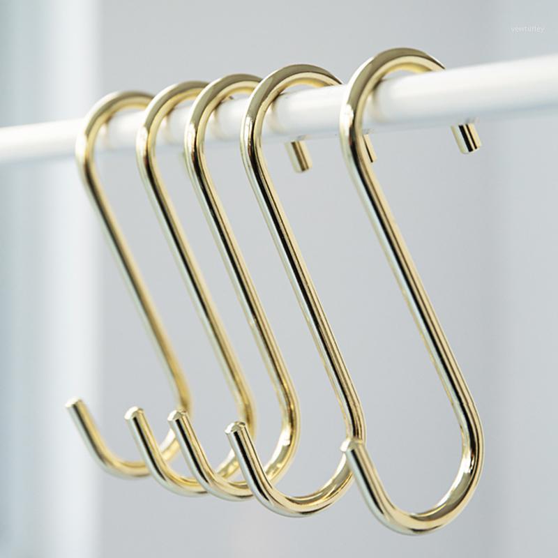 

5Pcs Nordic Gold Iron S shaped Hooks Hanging Hanger Storage Holder Home Organizer Kitchen Bathroom Tool For Mug Hat Bag Clothes1