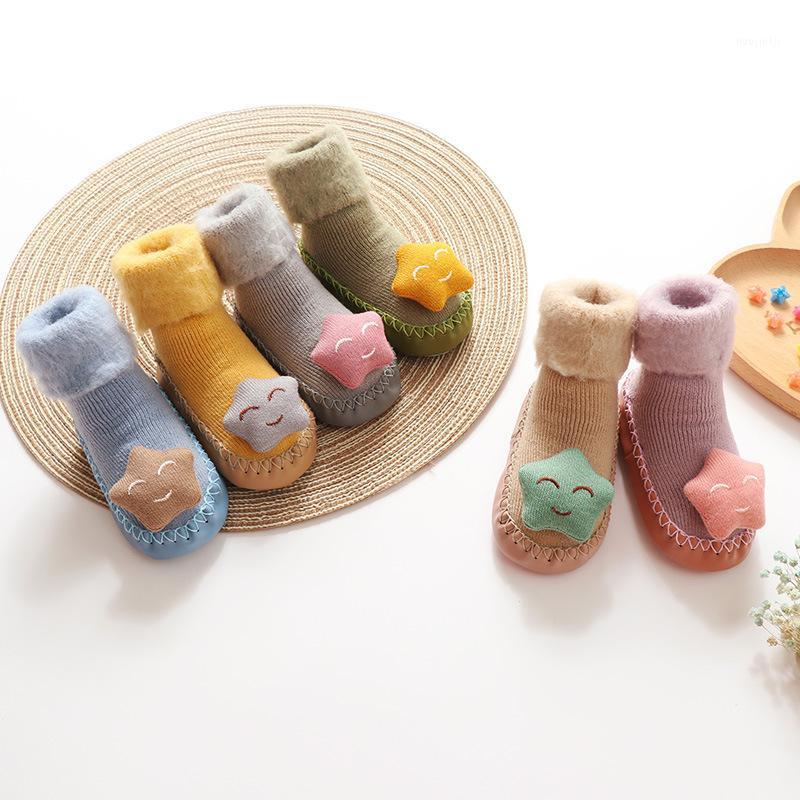 

Cotton Soft Cartoon Baby Shoes Star Toddler Winter Shoes Thick Velvet Baby Floor Socks1, Blue