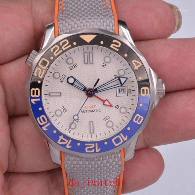 

Bliger41mmSterile New Watch Sapphire Glass 41mm white dial Automatic Watch Men Date GMT Function Window Rotating Bezel1