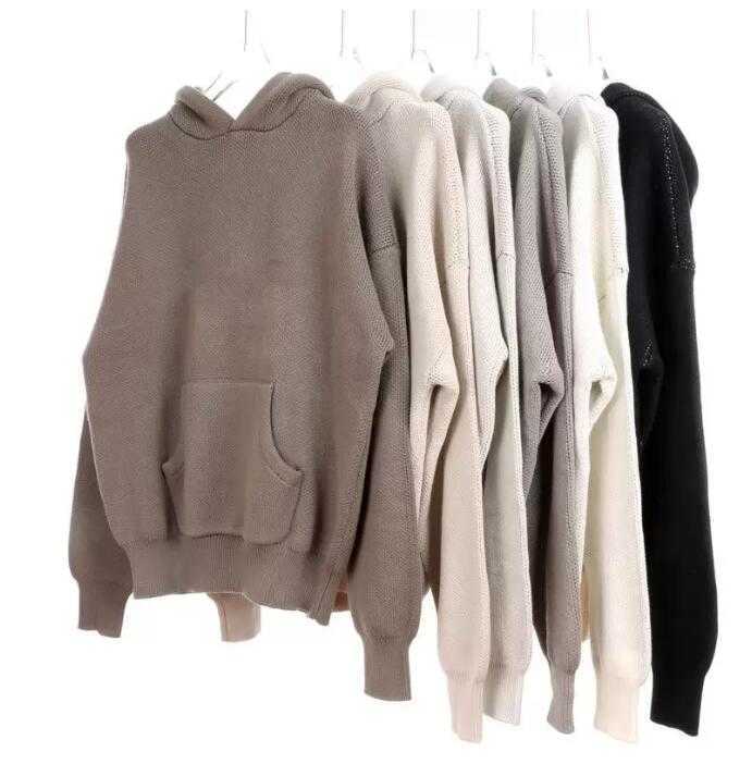 

Designer Fog Letter Essential Hoodies Casual Hooded Knitted Sweater Men Women Knits Sweaters Essentials Hoodie Sweatshirt Long Sleeve