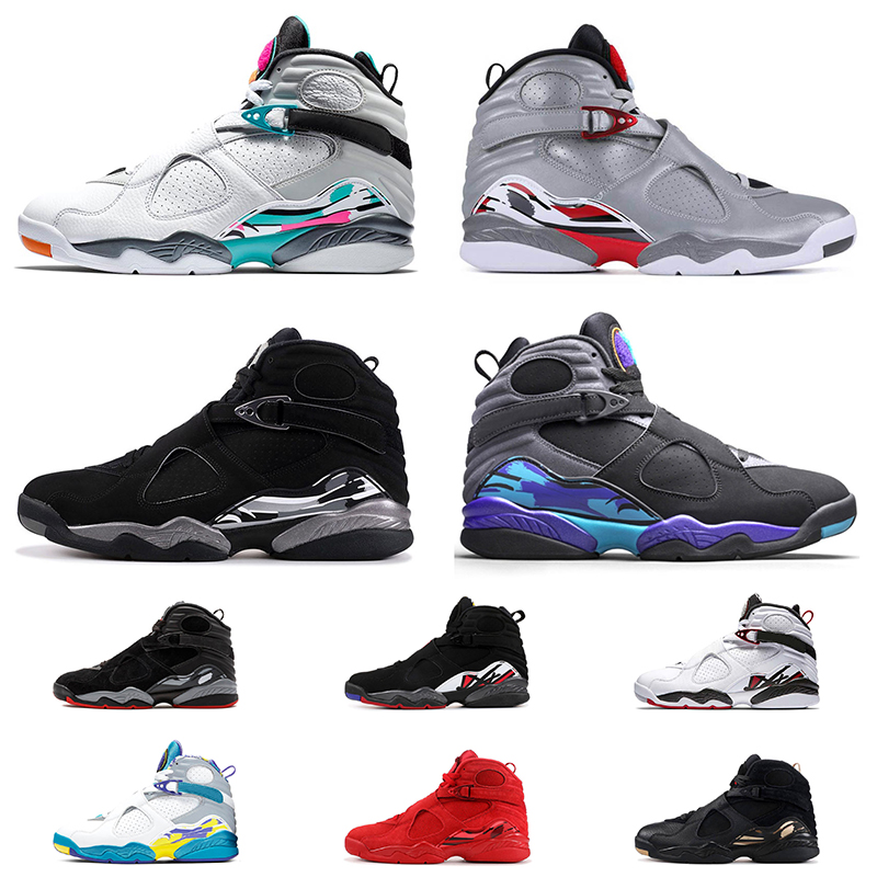 

Jumpman 8 8s Mens Retro Basketball Shoes Snowflake Chrome Valentines Day Reflections Captain Bugs Bunny Bred Trainers Sneakers, White;red