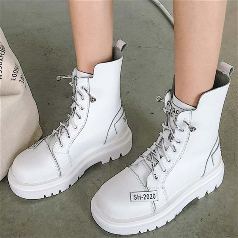 

2021 New Autumn Winter Wild Fashion Anti-slip Loop Up Side Zipper Girl Leather Women's Mujer Boots R2KH, Black