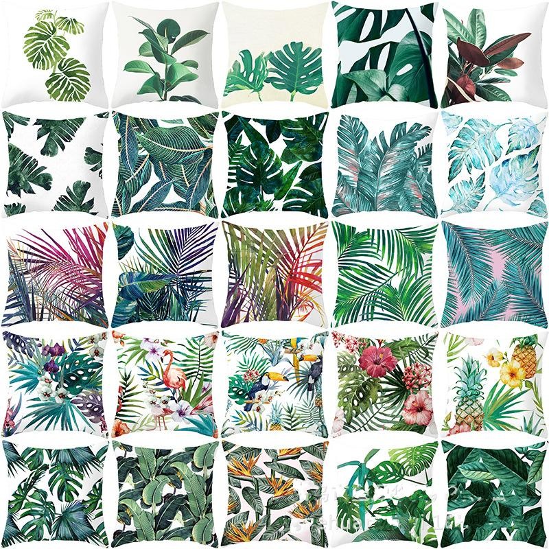 

Tropical Plants Pillow Covers Square Green Throw Pillow Case Sleeve Cushion Covers Sofa Stool Bedside Decorative 45*45 Cm 4jza c2