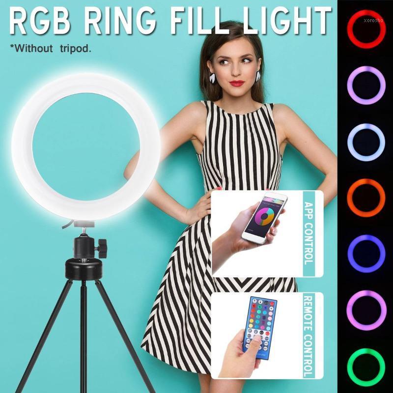 

8inch 160 LED RGB Ring Fill Light Dimmable Lamp APP+Remote Control for Selfie Photography Vlog Live Streaming1