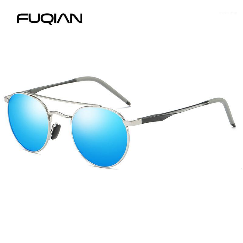 

FUQIAN Brand New Round Polarized Sunglasses Men Retro Metal Driving Women Sun Glasses Aluminium Magnesium Unisex Sunglass UV4001