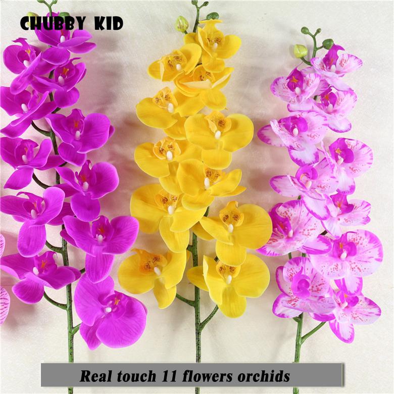 

Hi-Q Real touch 11 heads artificial butterfly orchids wholesale large 110cm felt flowers wedding decorative Phalaenopsis 12pcs, Mixed