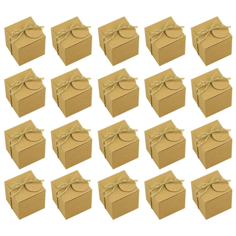 

50Pcs Gift Boxes Candy Box Lantern Kraft Package Box Paper Kraft Gift Organizer Crafting for Wedding