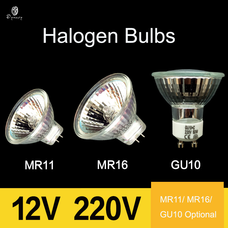 

10Pcs/Lot Halogen Spotlight Bulbs MR11/MR16/GU10 Various Holder Traditional 12V/220V Halogen Lighting Fixture Warm White Bulbs Free Ship