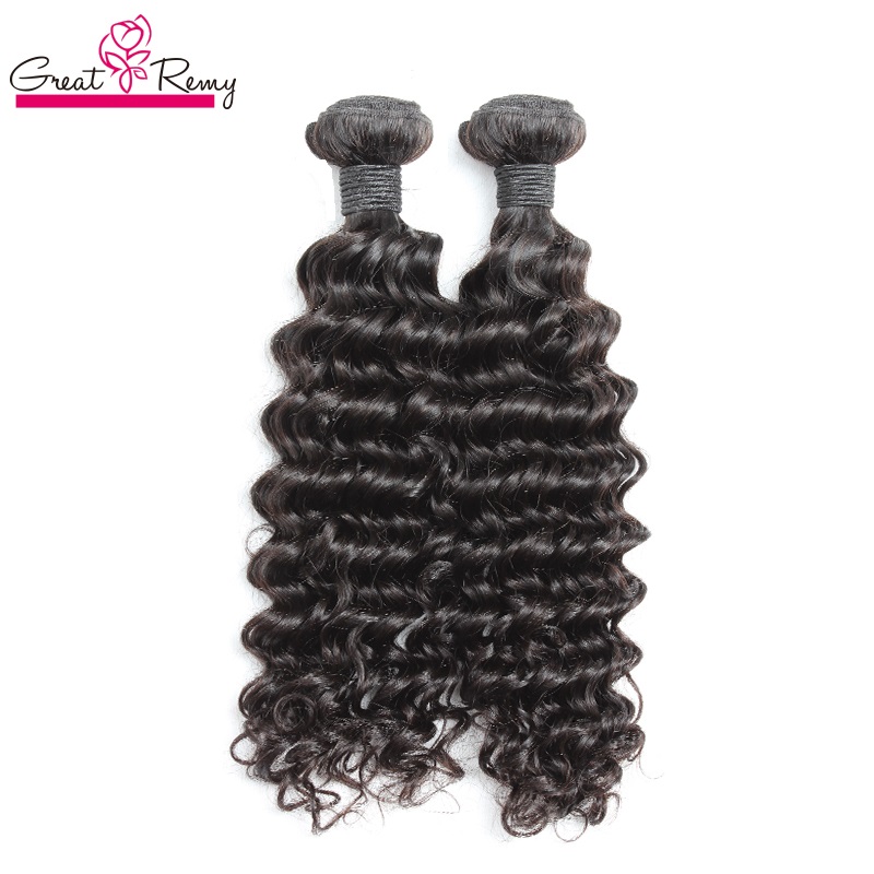 

greatremy 100 brazilian human hair weave double weft 8 30 2pcs unprocessed virgin hair natural color dyeable deep wave hair extensions