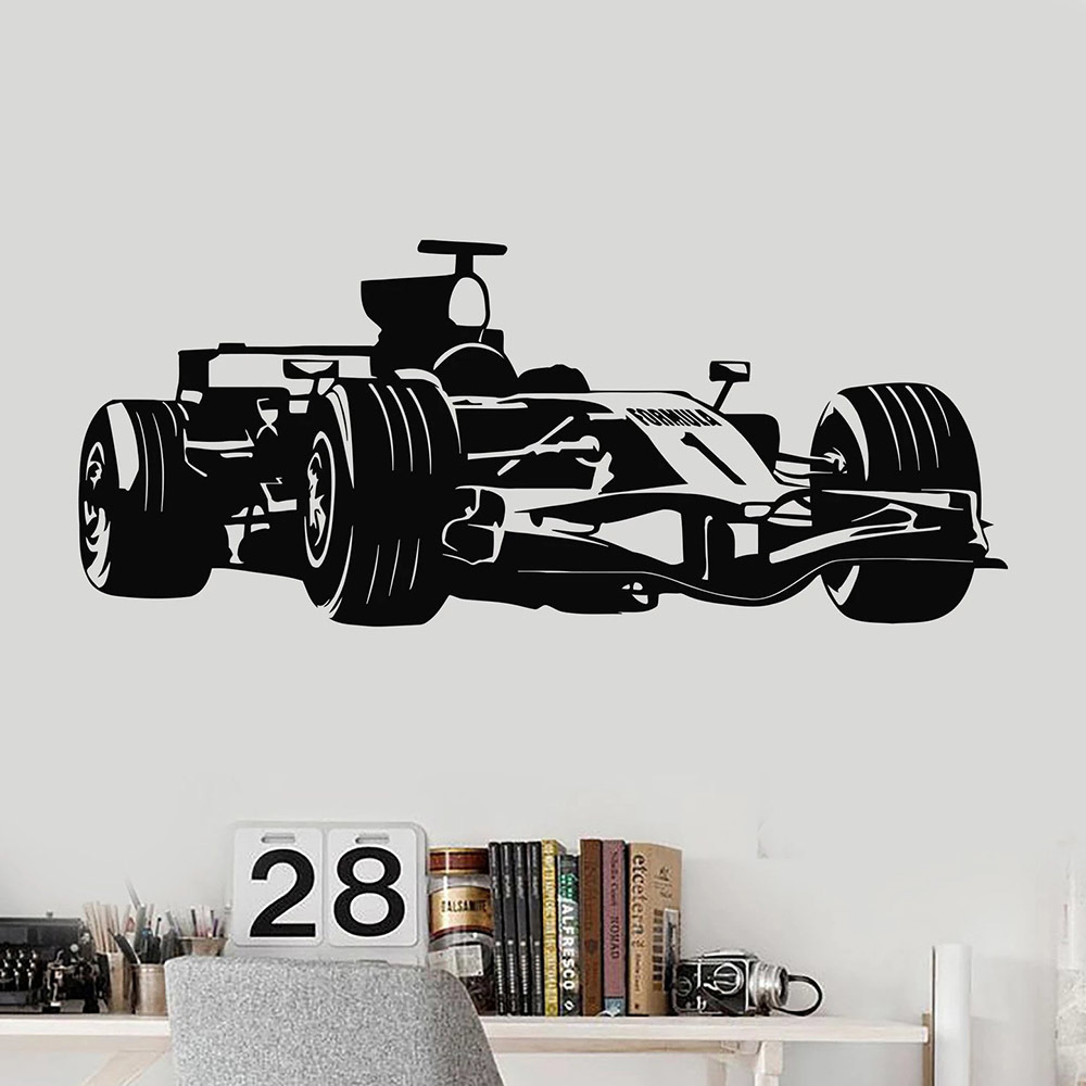 

Formula 1 Race Car Garage Decor Children's RoomVinyl Wall Decal For Living Room Wall Stickers for Baby Room Boy Large Mural C666 201202