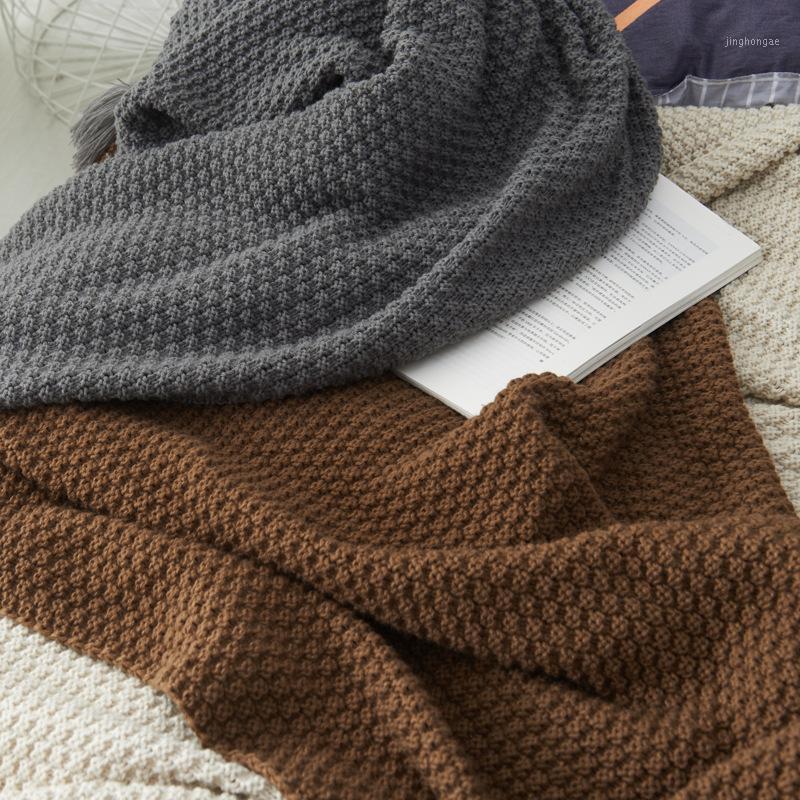 

Thread Blanket With Tassel Solid Beige Grey Coffee Throw Blanket Bed For Textile Cape Sofa Fashion Knitted Home Shawl1