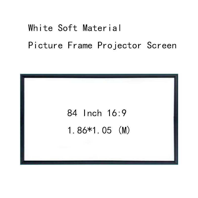 

Thinyou White Soft Material Picture frame projector screen 4.5CM Wall Mounted 84inch 16:9 frame Wall Mounted for Home Office KTV
