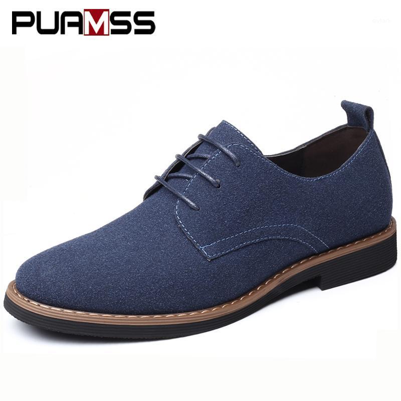 

Men Dress Shoes Fashion Men Oxford Leather Shoes Comfortable Lace-Up Formal For Leather Sneakers Male Flat Footwear1, Blue