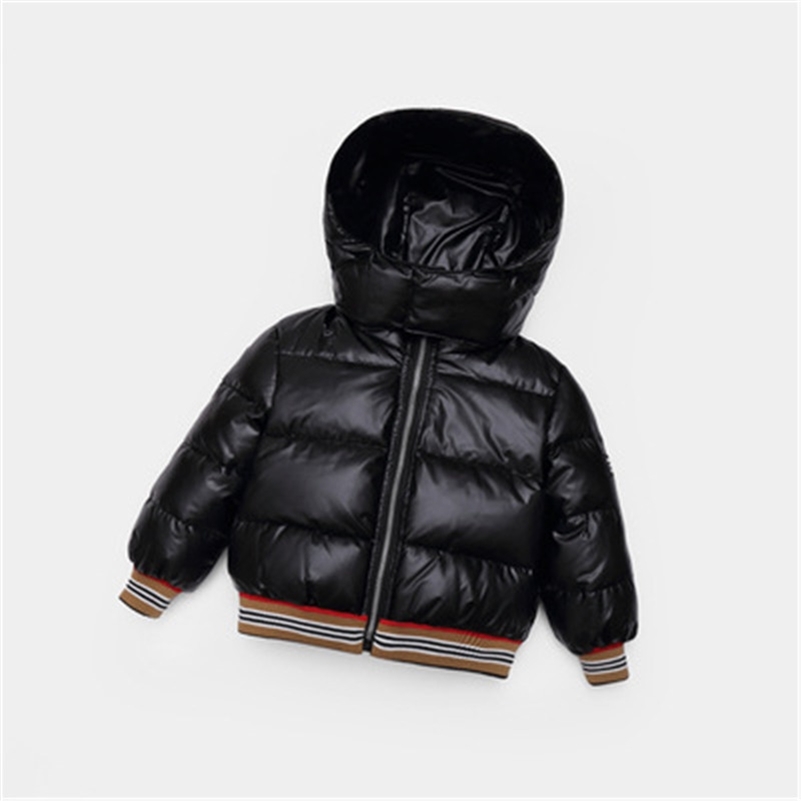 

Children Down Jacket Silver Shiny Face Boys Girls Thickened Baby Winter Jacket Fashion Hooded Solid Color Coat Jacket 2-10 Years LJ201120, Blue;gray