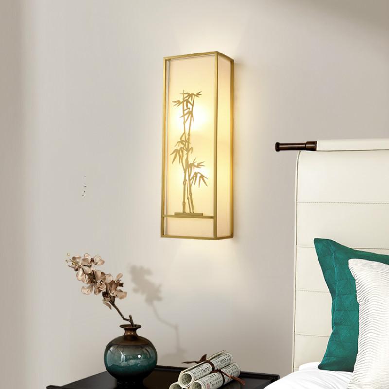 

Large living room decor wall sconces copper Wall Lamp cloth Chinese Lighting E27 LED night light fixtures Bedroom furniture