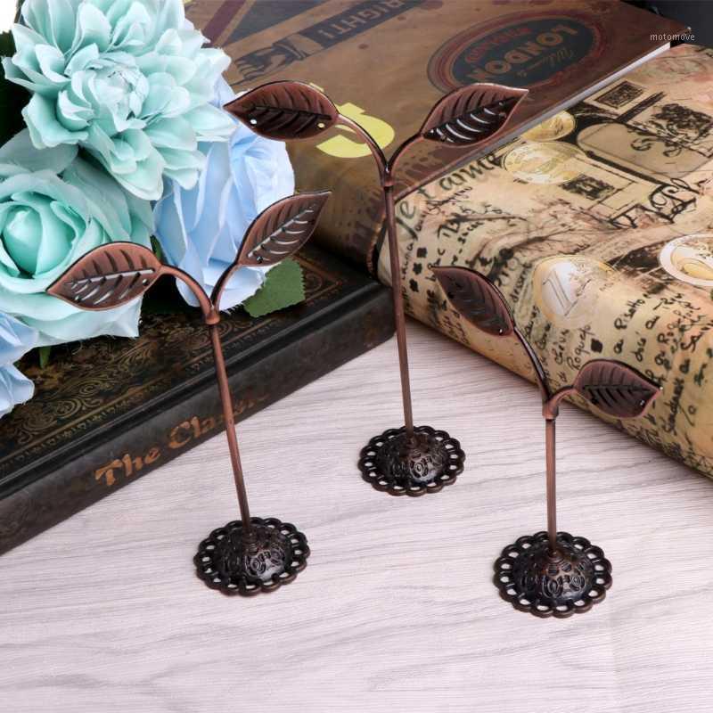 

3 Pcs Alloy Earrings Display Leaf Shape Stand Showcase Jewelry Organizer Holder1