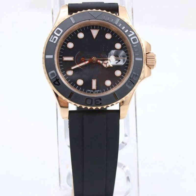 

Mens Watches U1 Mechanical Automatic Wristwatches Factory High Male Quality Rubber Strap Folding Buckle Sapphire Analog Dial Rose Gold Bezel, Make waterproof