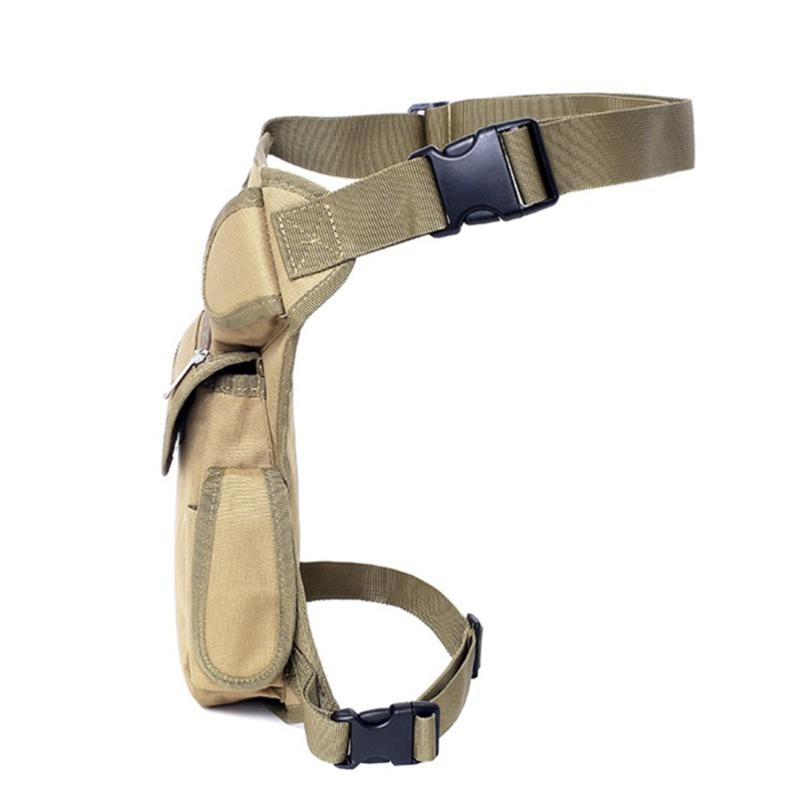

Portable Outdoor Canvas Waist Bag Multifunctional Leg Bag for Cycling Hiking Climbing (Khaki
