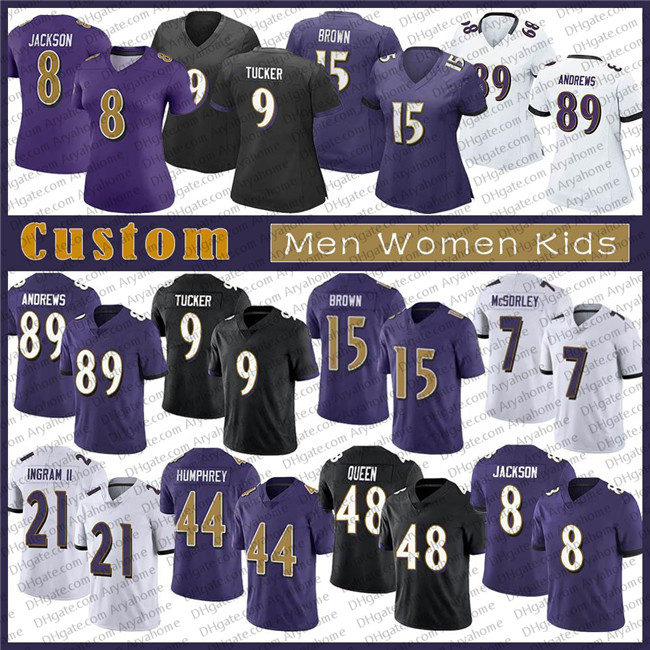 

8 Lamar Jackson Custom Men Women Kids Patrick Queen Justin Tucker Mark Andrews Marcus Peters Marlon Humphrey Ray Lewis Baltimore Jerseys, My store(aryahome)