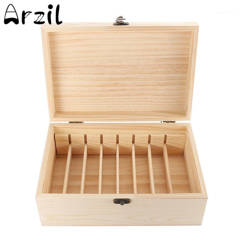 

8 Grids Essential Storage Box 5-30ml Oils Bottles Wooden Case Container Organizer SPA Natural Pine Hygiene Sanitary1, As pic